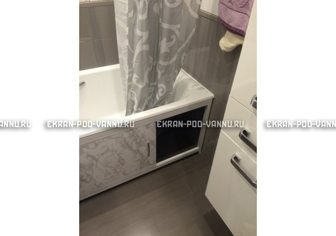 Раздвижной экран EUROPLEX Комфорт серый мрамор – купить по цене 6250 руб. в интернет-магазине в городе Томск картинка 4