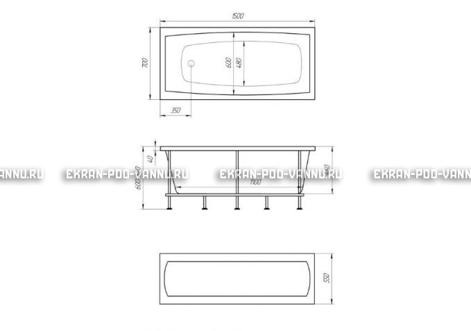 Акриловая ванна 1MarKa Melora 150x70 – купить по цене 12300 руб. в интернет-магазине в городе Томск картинка 4
