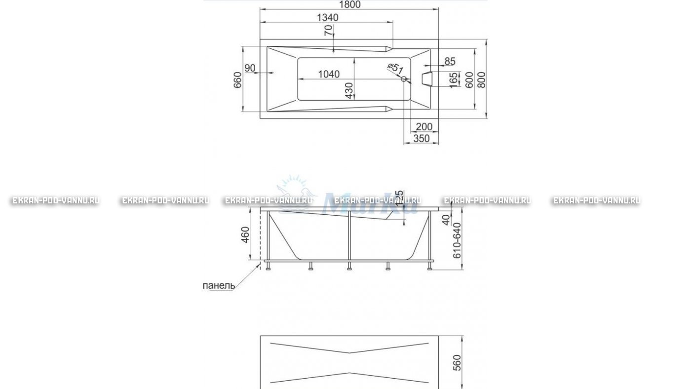 Акриловая ванна 1MarKa Raguza 180x80 – купить по цене 17854 руб. в интернет-магазине в городе Томск картинка 13
