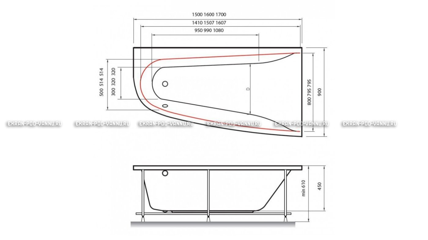 Акриловая ванна Vayer Boomerang 150x90 – купить по цене 42270 руб. в интернет-магазине в городе Томск картинка 10