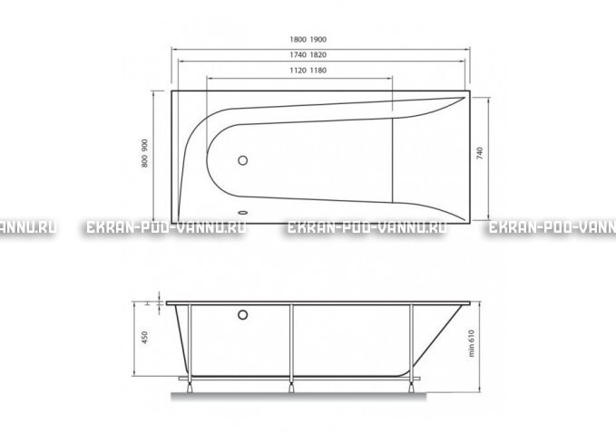 Акриловая ванна Vayer Boomerang 180x80 – купить по цене 43210 руб. в интернет-магазине в городе Томск картинка 4
