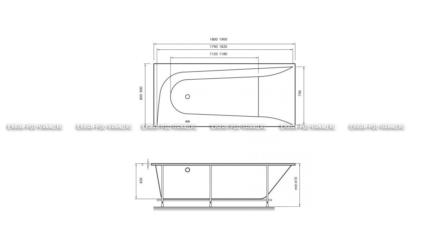Акриловая ванна Vayer Boomerang 190x90 – купить по цене 53050 руб. в интернет-магазине в городе Томск картинка 15