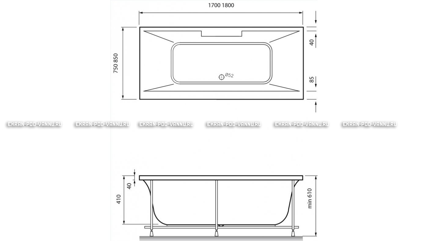 Акриловая ванна Vayer Casoli 180x80 – купить по цене 23580 руб. в интернет-магазине в городе Томск картинка 16
